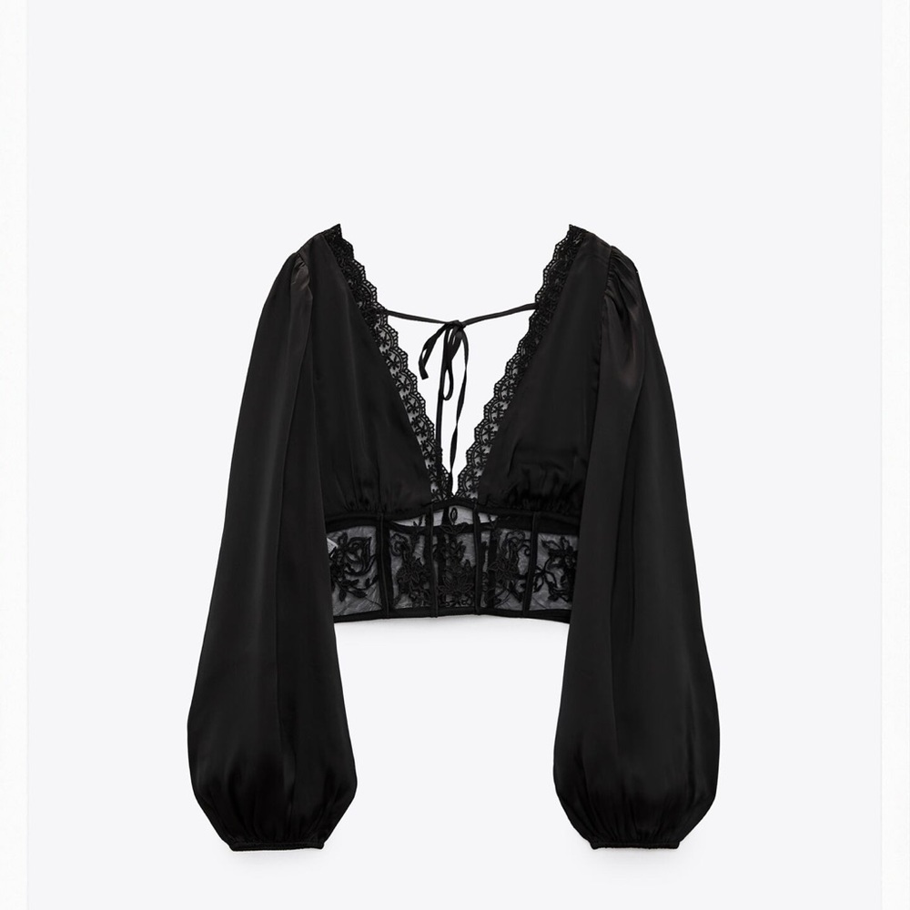 Zara Satin Top Sz S
